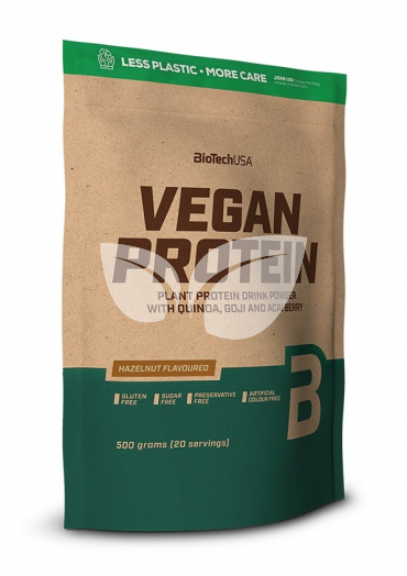 Biotech vegan protein mogyoró ízű fehérje italpor 500 g • Egészségbolt