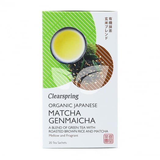 Clearspring bio japan matcha genmaicha tea 20x1,8 g 36 g • Egészségbolt