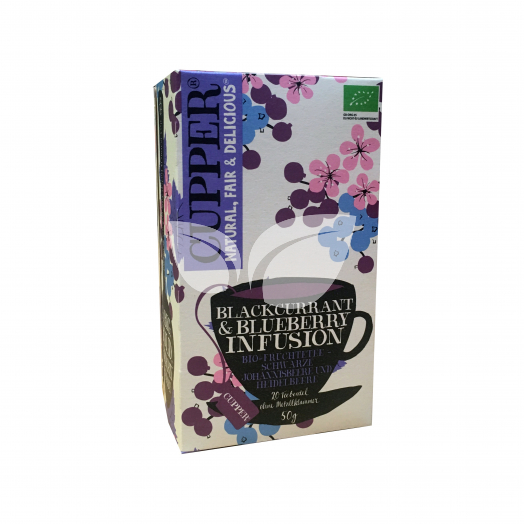 Cupper bio tea blackcurrant-blueberry feketeribizli-áfonya tea 50 g • Egészségbolt