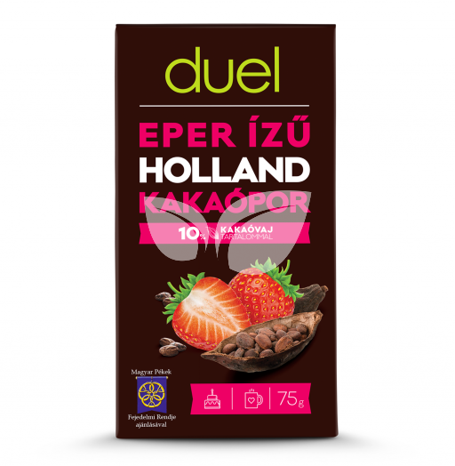 Duel holland kakaópor eper ízű 10% 75 g • Egészségbolt