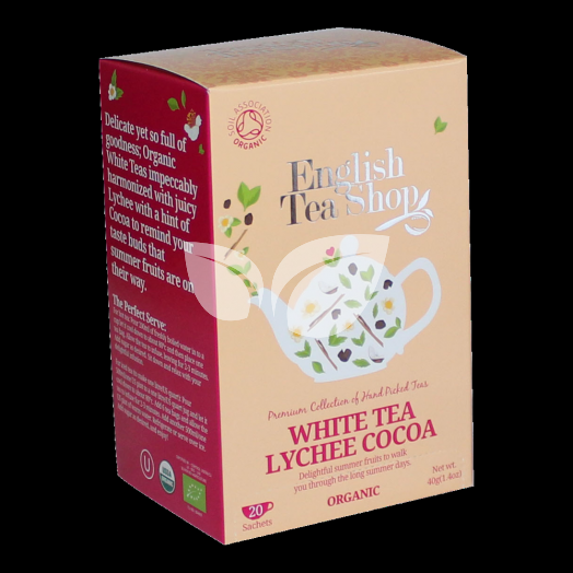 Ets bio 20 fehér tea licsivel és kakaóbabbal  20x2g   40g • Egészségbolt
