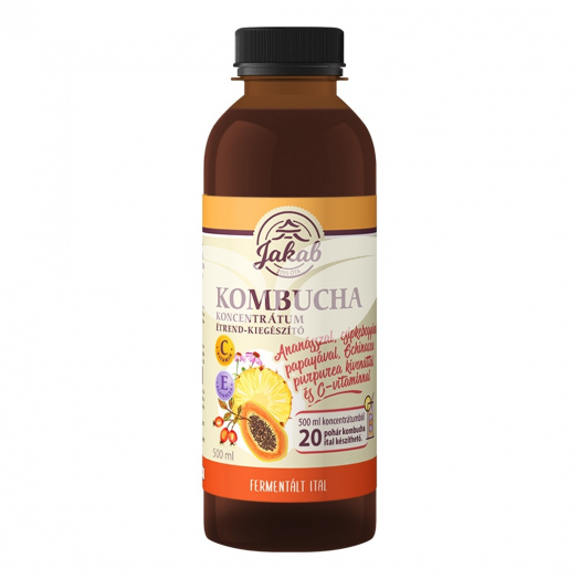 Kombucha tea koncentrátum ananásszal, csipkebogyóval, papayával, echinacea purpurea kivonattal és c-vitaminnal 500 ml • Egészségbolt