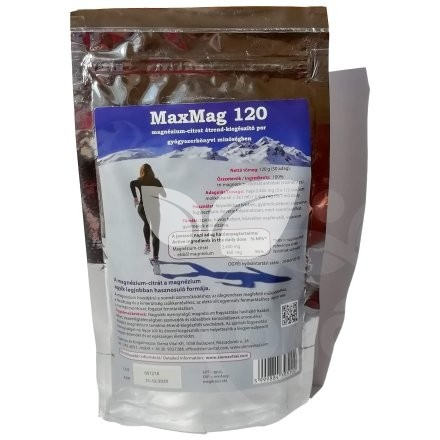 Maxmag 120 magnézium-citrát étrend-kiegészítő italpor 120 g • Egészségbolt