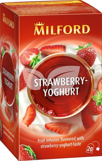 Milford eper-joghurt ízű gyümölcstea 20x2,5g 50 g • Egészségbolt