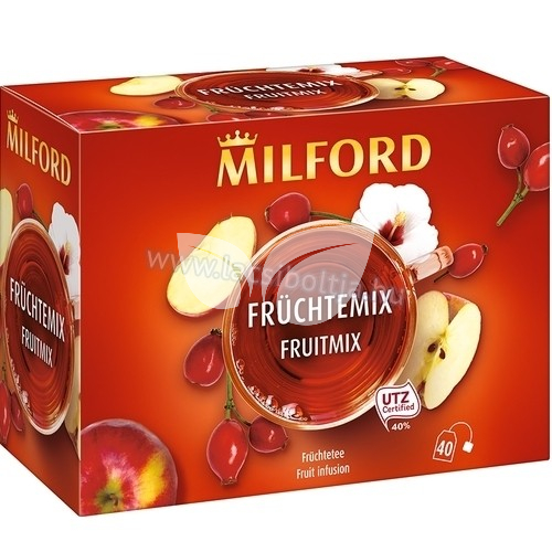 Milford früchtemix vegyes gyümölcsös tea 40 filter 90 g • Egészségbolt
