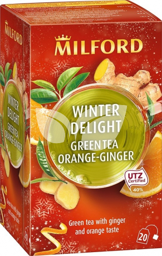Milford winter delight zöld tea gyömbér-narancs 20x1,75g 35 g • Egészségbolt