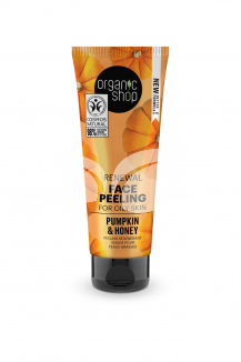 Organic Shop bio arcpeeling megújító tökmagolajjal és mézzel 75 ml