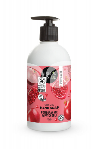 Organic Shop bio gránátalma pacsuli vitaminos folyékony kézmosó szappan 500 ml • Egészségbolt