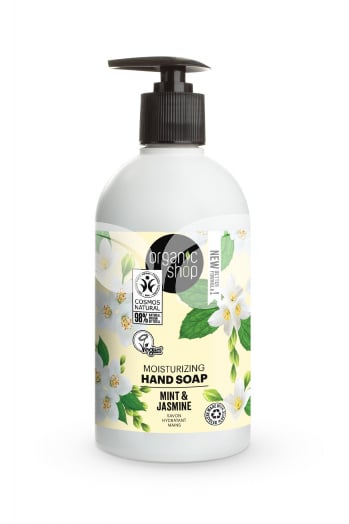 Organic Shop bio menta jázmin hidratáló folyékony kézmosó szappan 500 ml • Egészségbolt