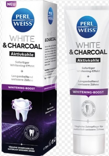 Perlweiss white and charcoal fogfehérítő krém aktív szénnel 75 ml • Egészségbolt