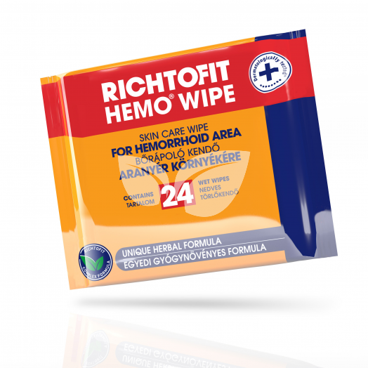 Richtofit hemo wipe bőrápoló kendő aranyér környékére 24 db • Egészségbolt