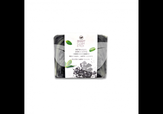Smartcosmetics mentolos arclemosó szappan aktív szénnel és feketekömény olajjal 110 g • Egészségbolt