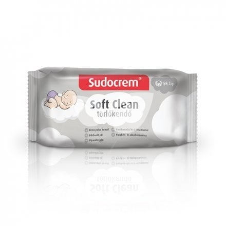 Sudocrem baba törlőkendő soft clean 55 db • Egészségbolt