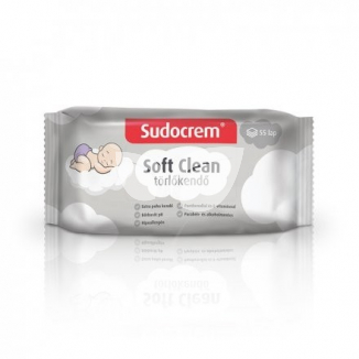 Sudocrem baba törlőkendő soft clean 55 db