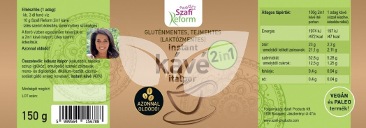 Szafi Reform 2in1 kávé gluténmentes 150 g • Egészségbolt
