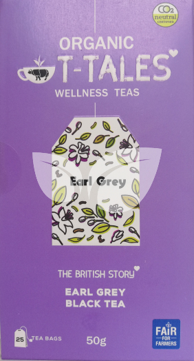 T-Tales organic early grey fekete tea 25 filter 50 g • Egészségbolt