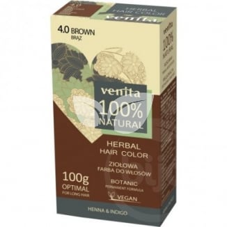 Venita 100% natural gyógynövényes hajfesték 4.0 barna 100 g