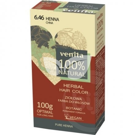 Venita 100% natural gyógynövényes hajfesték 6.46 henna 100 g • Egészségbolt