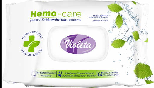 Violeta nedves toalett papír hemocare aranyeres tünetek kezelésének kiegészítésére 60 db • Egészségbolt