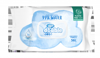 Violeta popsitörlő water care, újszülöttek részére 99% vízzel műanyag mentes csomagolásban 56 db