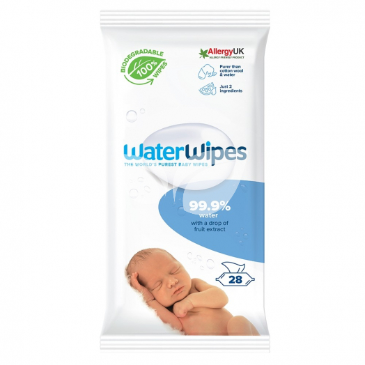 Waterwipes bio baba törlőkendő on the go csomag 28 db • Egészségbolt