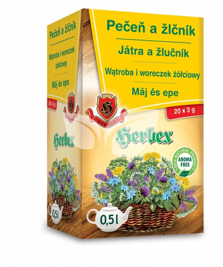 Herbex máj és epe tea 20x3g 60 g • Egészségbolt