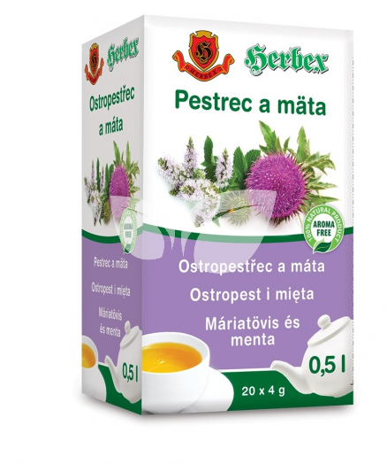 Herbex máriatövis és menta tea 20x4g 80 g • Egészségbolt