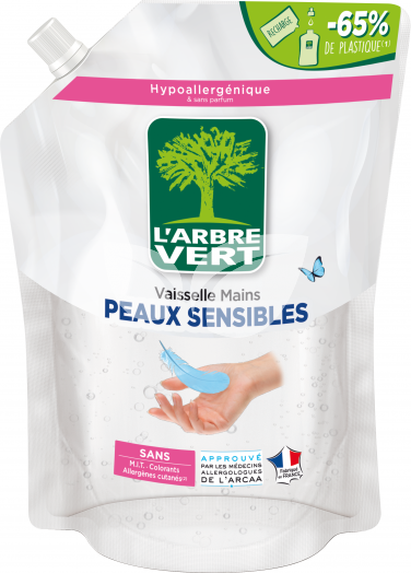 Larbre Vert mosogatószer érzékeny bőrre utántöltő 1000 ml • Egészségbolt
