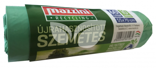 Mazzini újrahasznosított szemeteszsák 60L 10 db • Egészségbolt