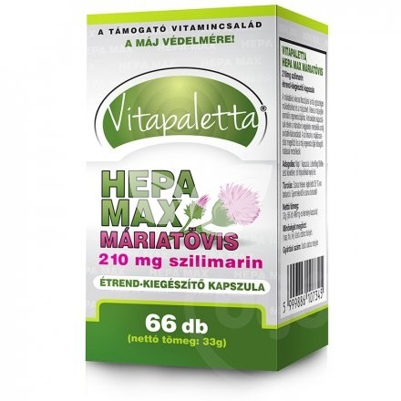 Vitapaletta hepa max máriatövis kapszula 210 mg szilimarin 66 db • Egészségbolt