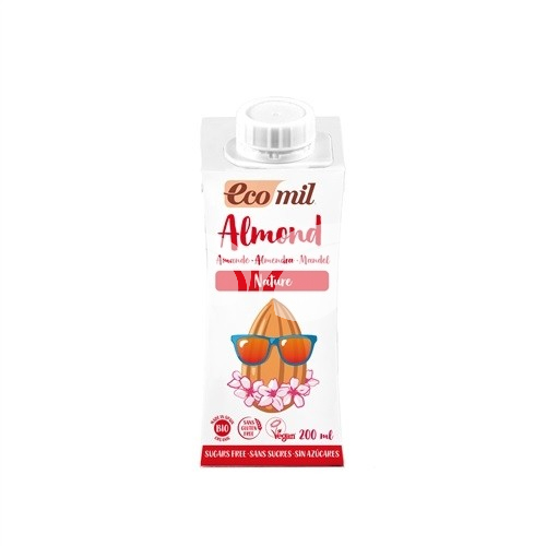 Ecomil bio mandulaital hozzáadott édesítő nélkül 200 ml • Egészségbolt