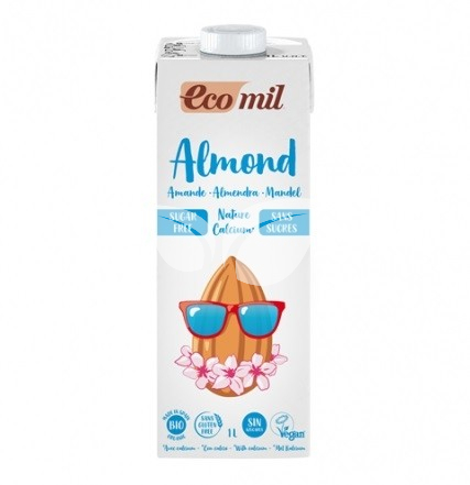 Ecomil bio mandulaital calciummal édesítőszer nélkül 1000 ml • Egészségbolt