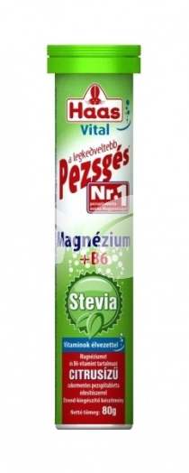 Haas pezsgőtabletta stevia mg+b6 80 g • Egészségbolt