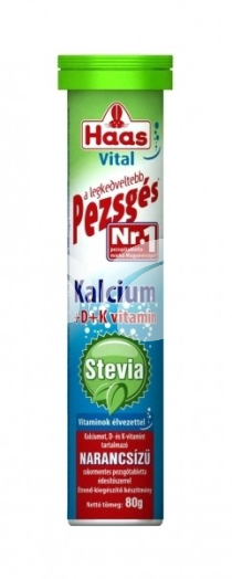 Haas pezsgőtabletta stevia ca+d+k 80 g • Egészségbolt