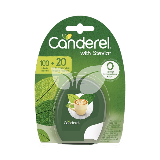 Canderel stevia alapú édesítőszer tabletta 100+20db-os 120 db • Egészségbolt