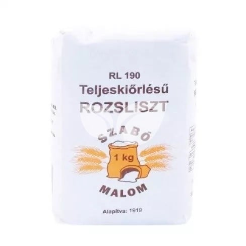 Szabó Malom Teljes Kiörlésű Rozsliszt Rl-190 1000 g • Egészségbolt