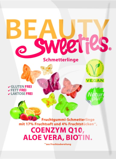Beauty Sweeties gluténmentes vegán gumicukor pillangók 125 g • Egészségbolt