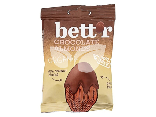 Bettr bio vegán gluténmentes csokival bevont mandula 40 g • Egészségbolt