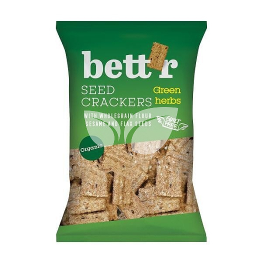 Bettr bio vegán teljes kiőrlésű magvas kréker zöldfűszerekkel 150 g • Egészségbolt
