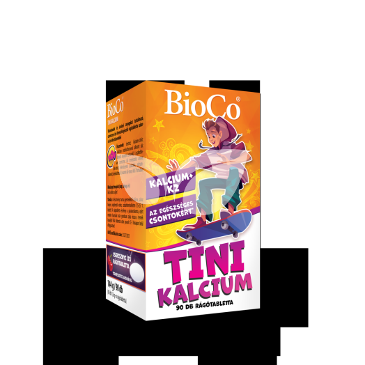 Bioco tini kalcium vitaminokat és ásványi anyagokat tartalmazó, cseresznye ízű rágótabletta 90 db • Egészségbolt
