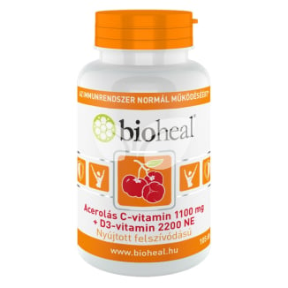 Bioheal acerolás c-vitamin 1100mg+d3 vitamin 2200ne 105 db