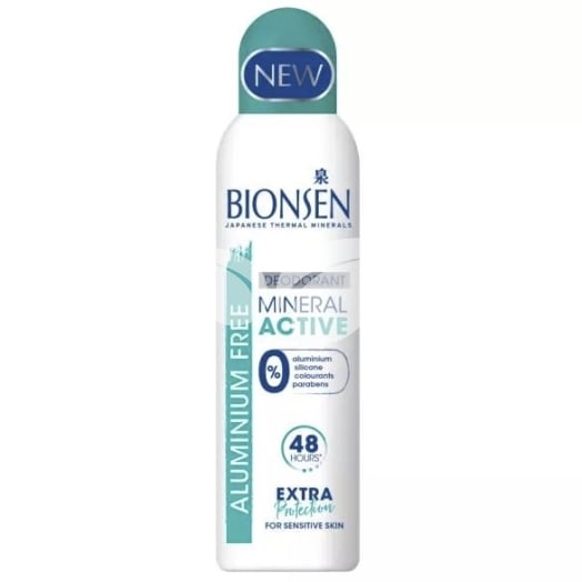 Bionsen deo spray mineral active érzékeny bőrre alumínium mentes 150 ml • Egészségbolt