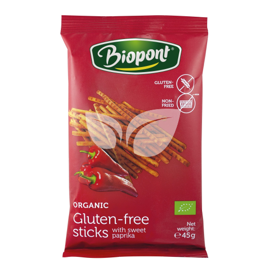 Biopont bio gluténmentes sóspálcika paprikás 45 g • Egészségbolt