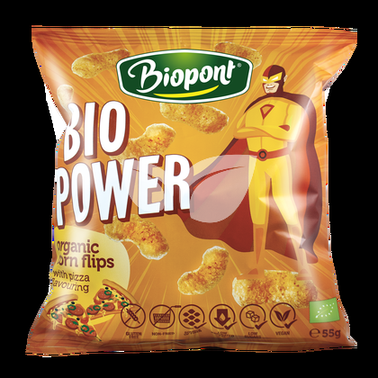 Biopont bio power extrudált kukorica pizza ízesítéssel 55 g • Egészségbolt