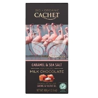 Cachet bio táblás tejcsokoládé sós karamellás 100 g • Egészségbolt