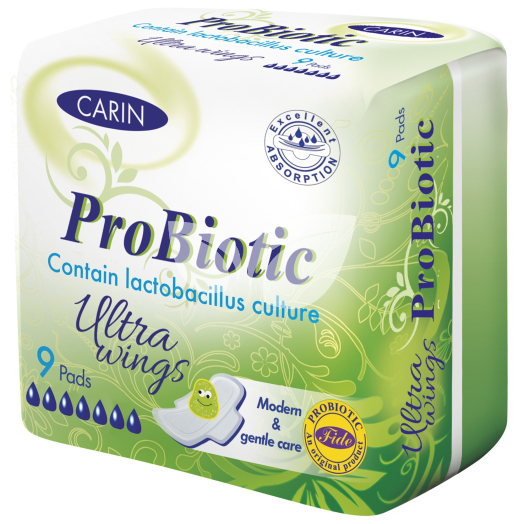 Carin probiotic ultravékony szárnyas intimbetét 9 db • Egészségbolt