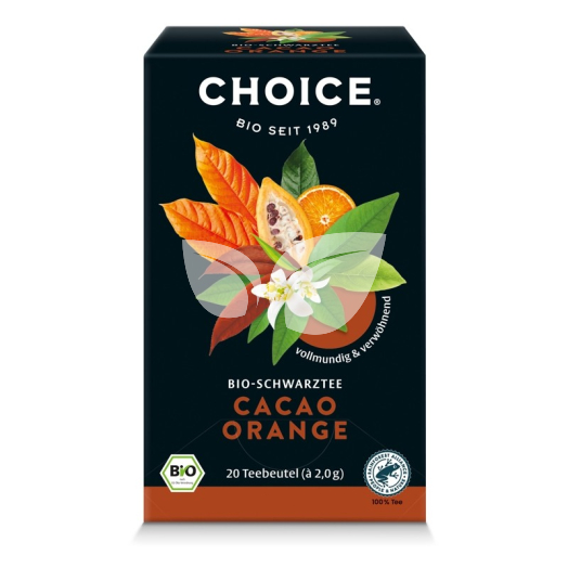 Choice bio fekete tea kakaó-narancs 40 g • Egészségbolt