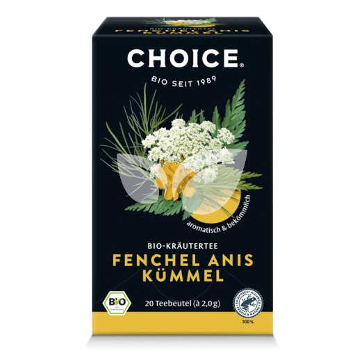 Choice bio gyógynövény tea édeskömény, ánizs és kömény 40 g • Egészségbolt