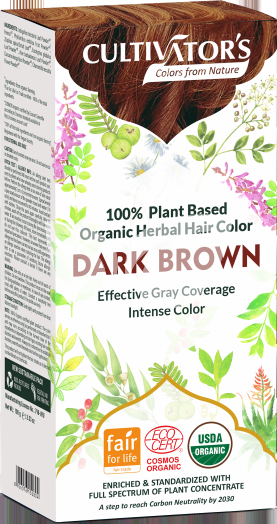 Cultivators bio növényi hajfesték sötét barna 100 g • Egészségbolt