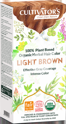 Cultivators bio növényi hajfesték világos barna 100 g • Egészségbolt